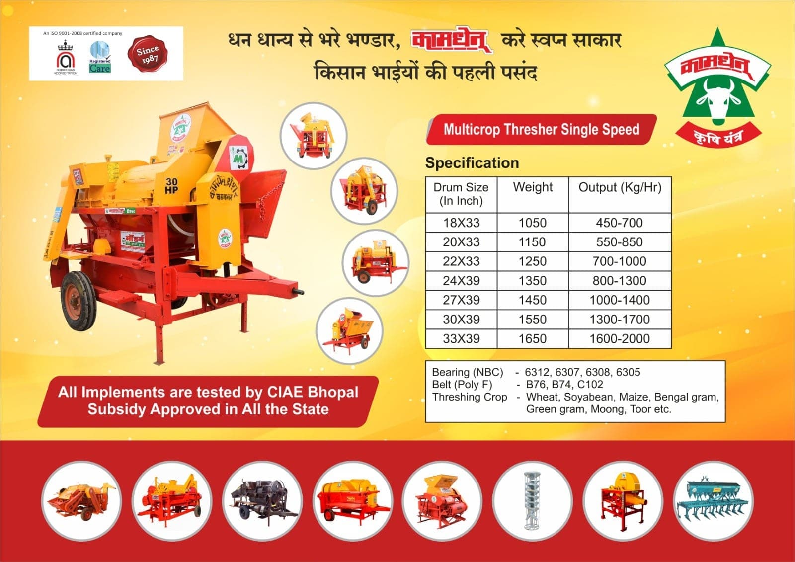 Kamdhenu multicrop thresher